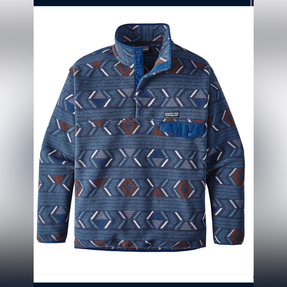 Mens Patagonia printed snap fleece synchilla size large